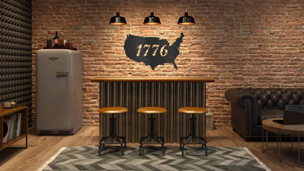 Revolutionary Resonance: 1776 Powder Coated Steel Sign