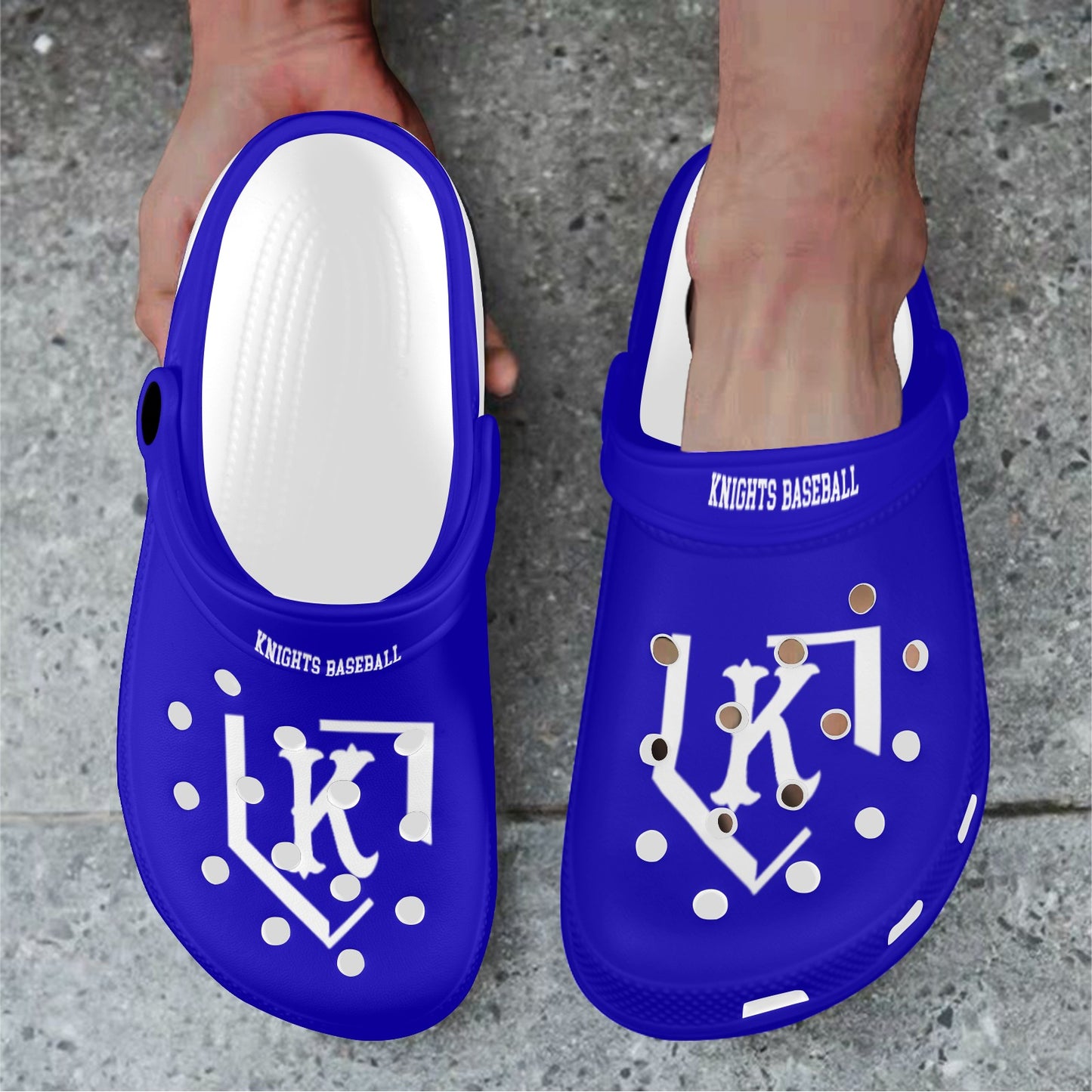 Unisex: Knights Blue/White Custom Clogs Custom Print Adults Clogs