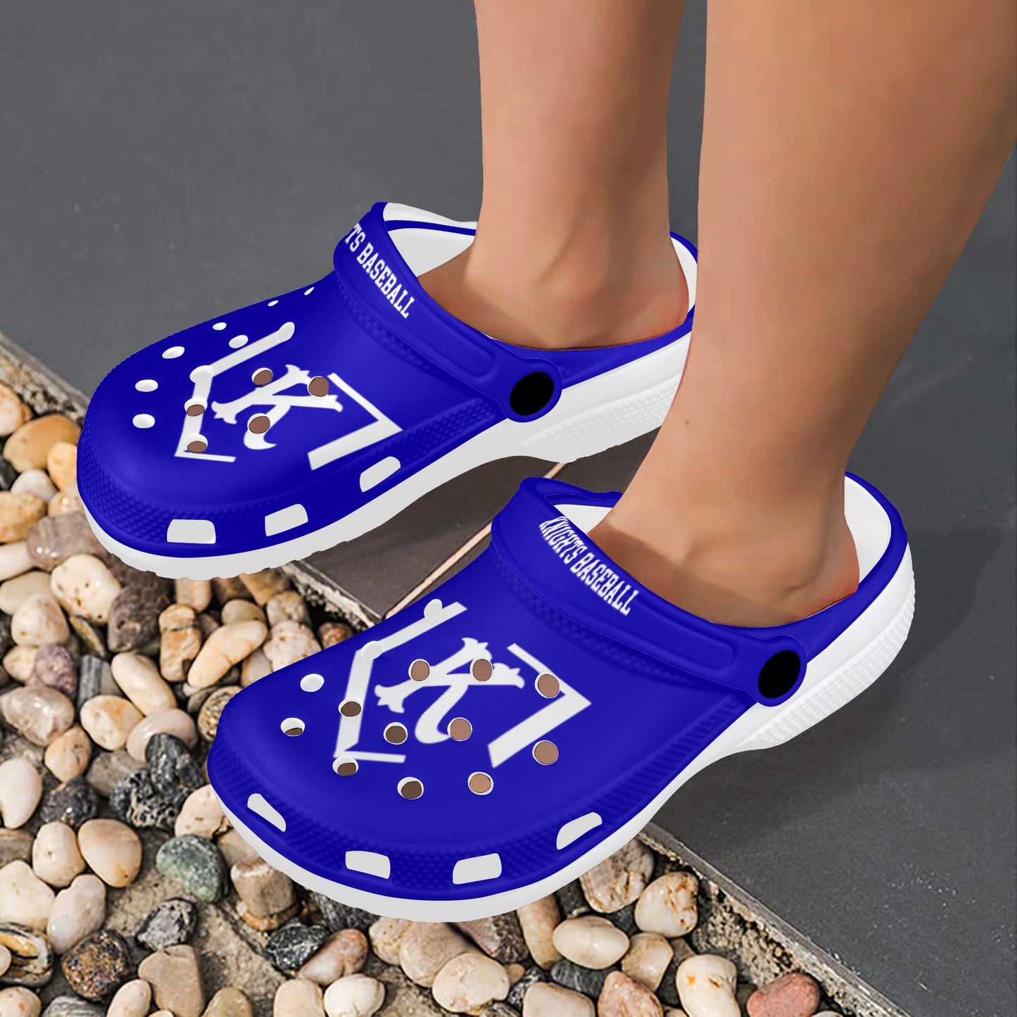 Unisex: Knights Blue/White Custom Clogs Custom Print Adults Clogs